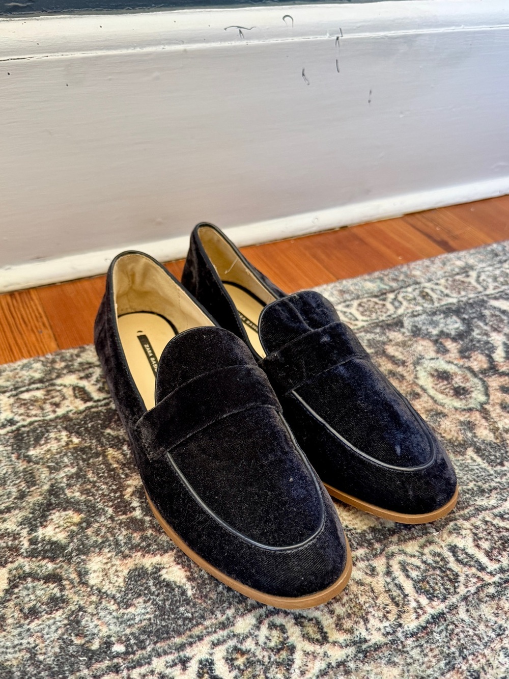 Women’s Blue Velvet Penny Loafers